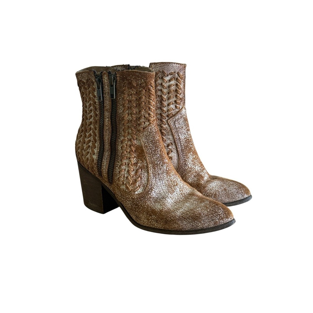 Circle G by Corral Western Ankle Boots Womens 9 M Brown Braided Leather Cowboy